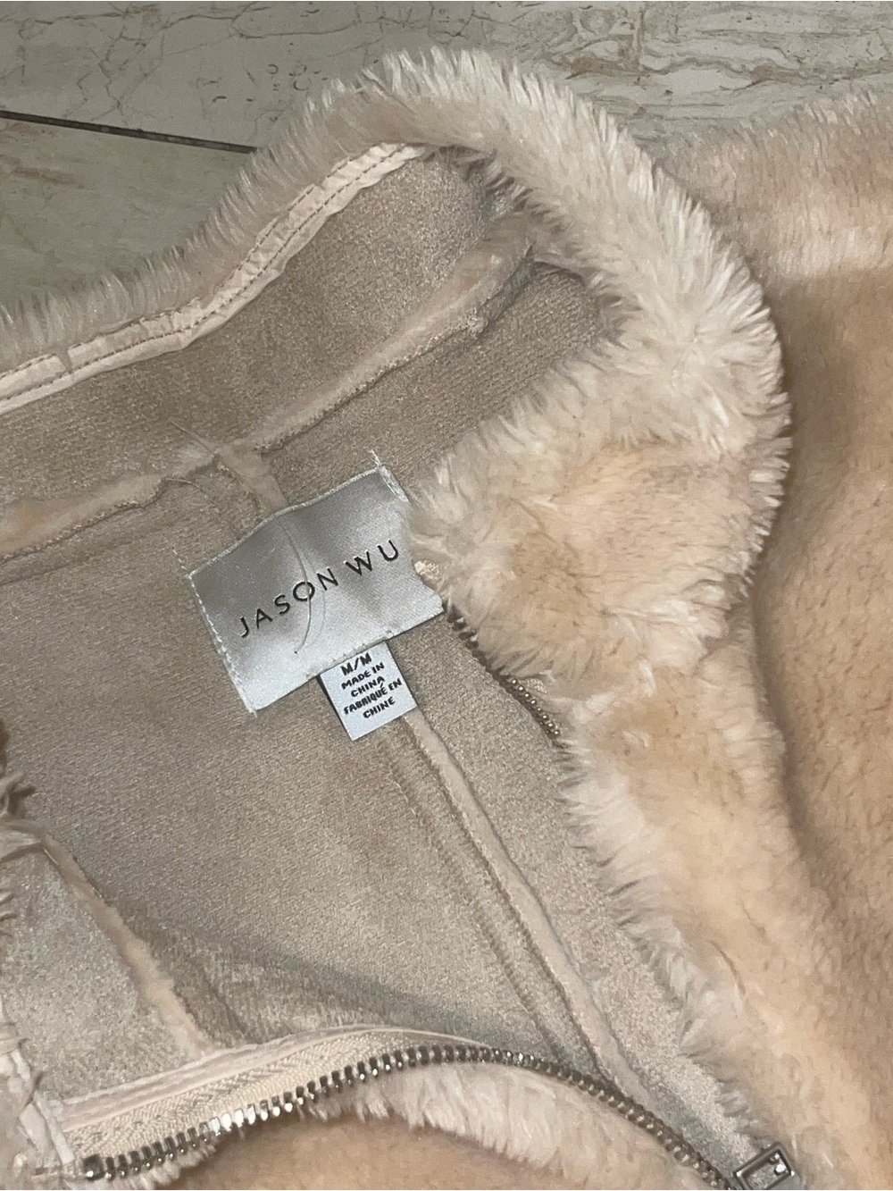 Jason Wu Cream Plush Zip Jacket